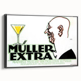 Vintage Müller Extra Champagne Ad – Retro German Poster Wall Art