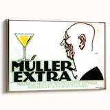 Vintage Müller Extra Champagne Ad – Retro German Poster Wall Art
