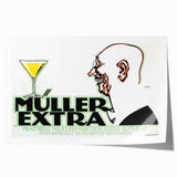 Vintage Müller Extra Champagne Ad – Retro German Poster Wall Art