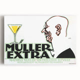 Vintage Müller Extra Champagne Ad – Retro German Poster Wall Art
