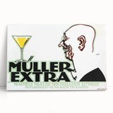 Vintage Müller Extra Champagne Ad – Retro German Poster Wall Art