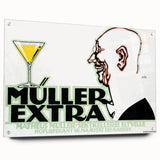 Vintage Müller Extra Champagne Ad – Retro German Poster Wall Art
