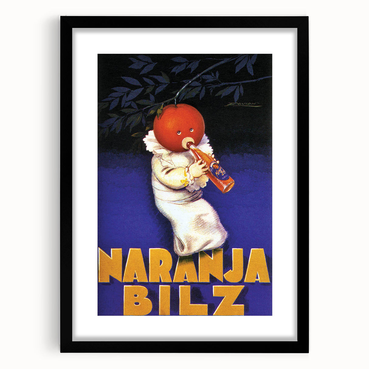 Vintage Naranja Bilz Advertising Poster – Retro Wall Art for Your Home