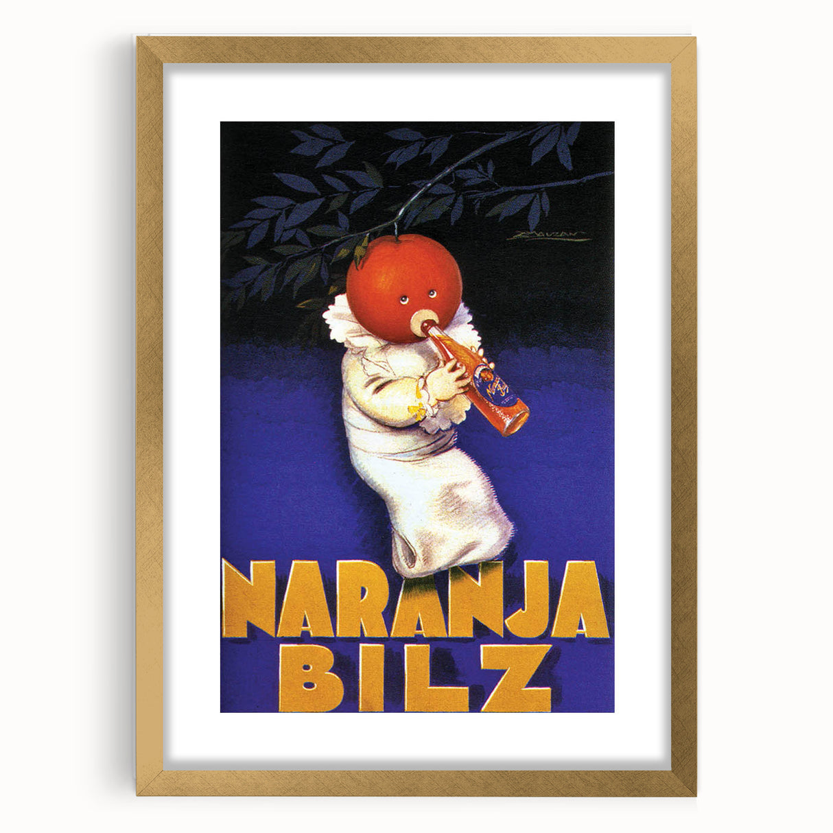 Vintage Naranja Bilz Advertising Poster – Retro Wall Art for Your Home