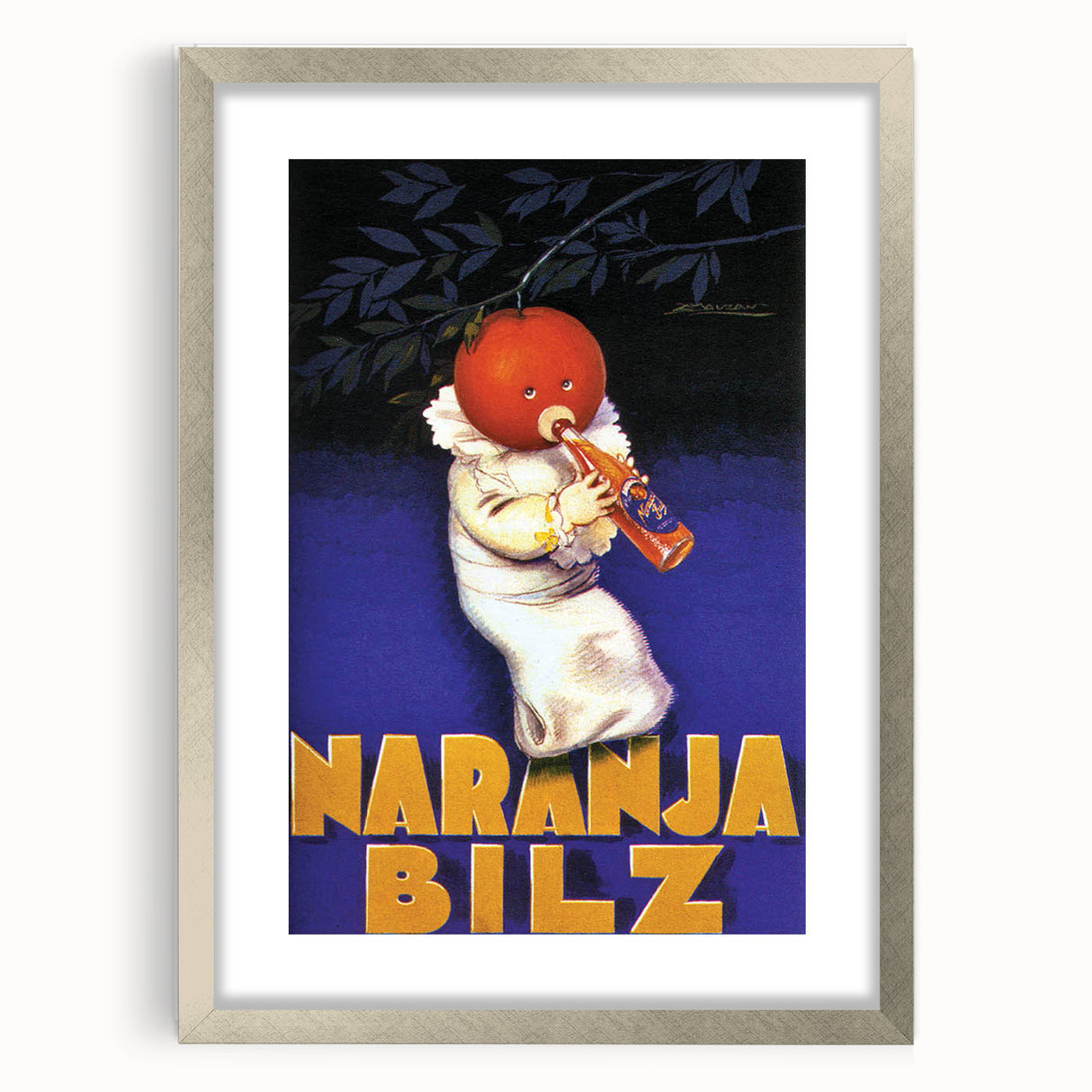 Vintage Naranja Bilz Advertising Poster – Retro Wall Art for Your Home