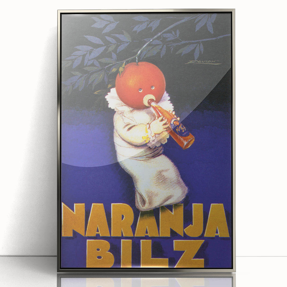 Vintage Naranja Bilz Advertising Poster – Retro Wall Art for Your Home