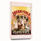 Vintage Fresh and Cold LAGER BEER Poster – Retro North Pole Advertising Art
