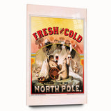 Vintage Fresh and Cold LAGER BEER Poster – Retro North Pole Advertising Art