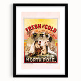 Vintage Fresh and Cold LAGER BEER Poster – Retro North Pole Advertising Art