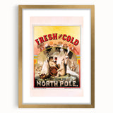 Vintage Fresh and Cold LAGER BEER Poster – Retro North Pole Advertising Art