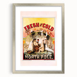 Vintage Fresh and Cold LAGER BEER Poster – Retro North Pole Advertising Art