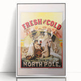 Vintage Fresh and Cold LAGER BEER Poster – Retro North Pole Advertising Art