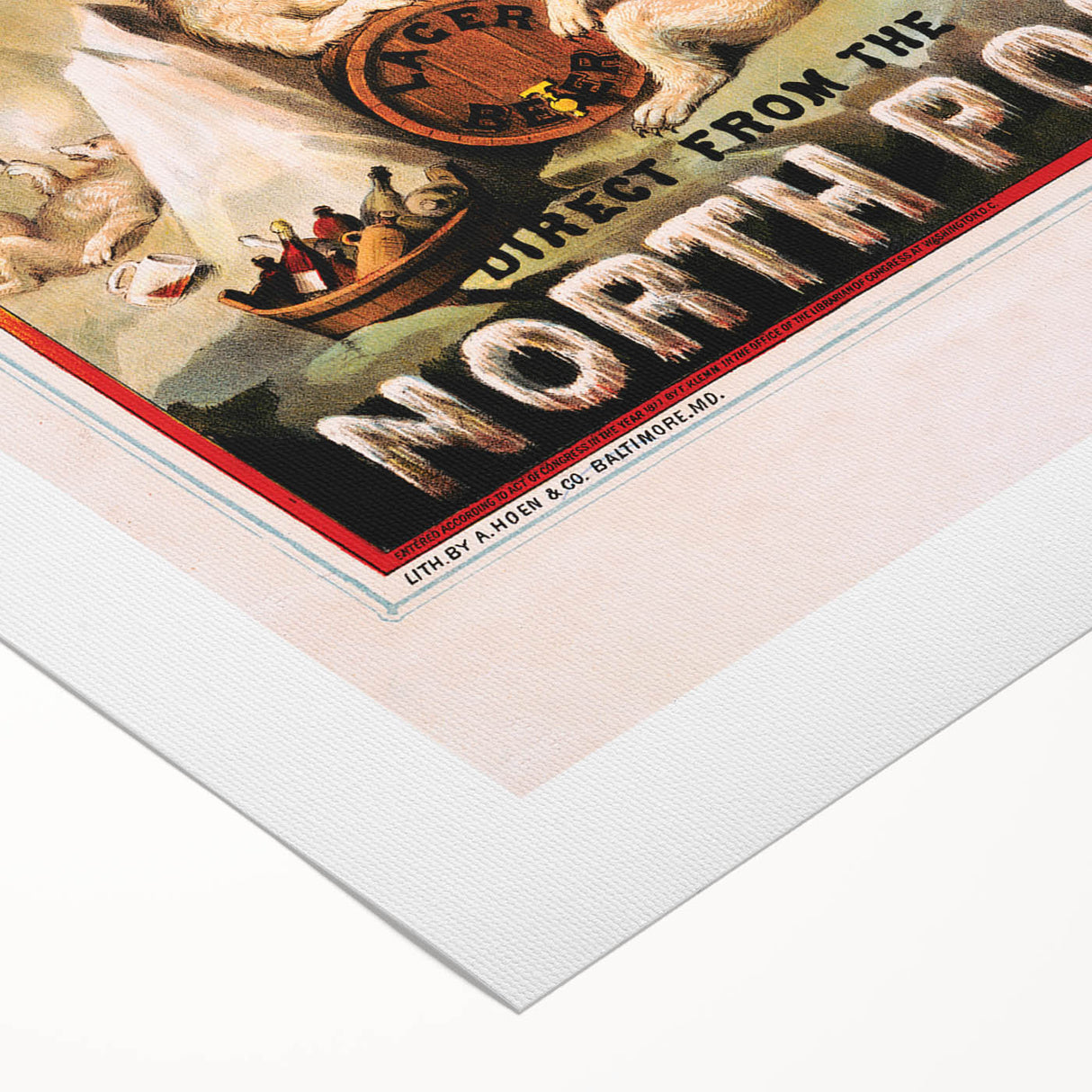 Vintage Fresh and Cold LAGER BEER Poster – Retro North Pole Advertising Art