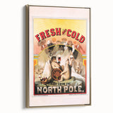 Vintage Fresh and Cold LAGER BEER Poster – Retro North Pole Advertising Art