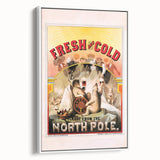 Vintage Fresh and Cold LAGER BEER Poster – Retro North Pole Advertising Art