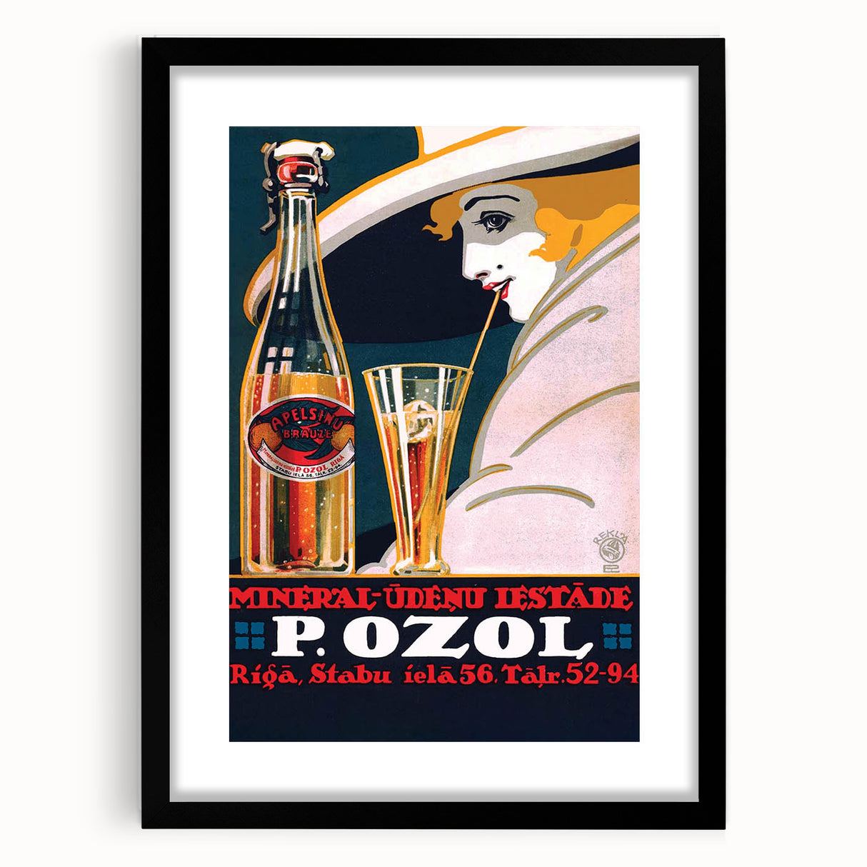 Vintage Apelsinu Brauzle Advertising Poster – Retro Drink Ad Wall Art