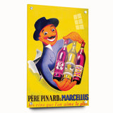 Vintage Père Pinard & Marcellus Wine Poster – Retro Ad Wall Art