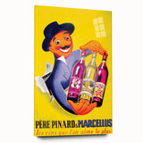 Vintage Père Pinard & Marcellus Wine Poster – Retro Ad Wall Art