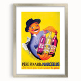 Vintage Père Pinard & Marcellus Wine Poster – Retro Ad Wall Art