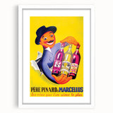 Vintage Père Pinard & Marcellus Wine Poster – Retro Ad Wall Art