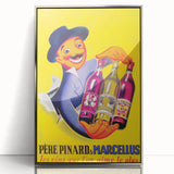 Vintage Père Pinard & Marcellus Wine Poster – Retro Ad Wall Art