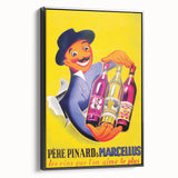 Vintage Père Pinard & Marcellus Wine Poster – Retro Ad Wall Art
