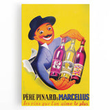 Vintage Père Pinard & Marcellus Wine Poster – Retro Ad Wall Art
