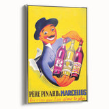 Vintage Père Pinard & Marcellus Wine Poster – Retro Ad Wall Art