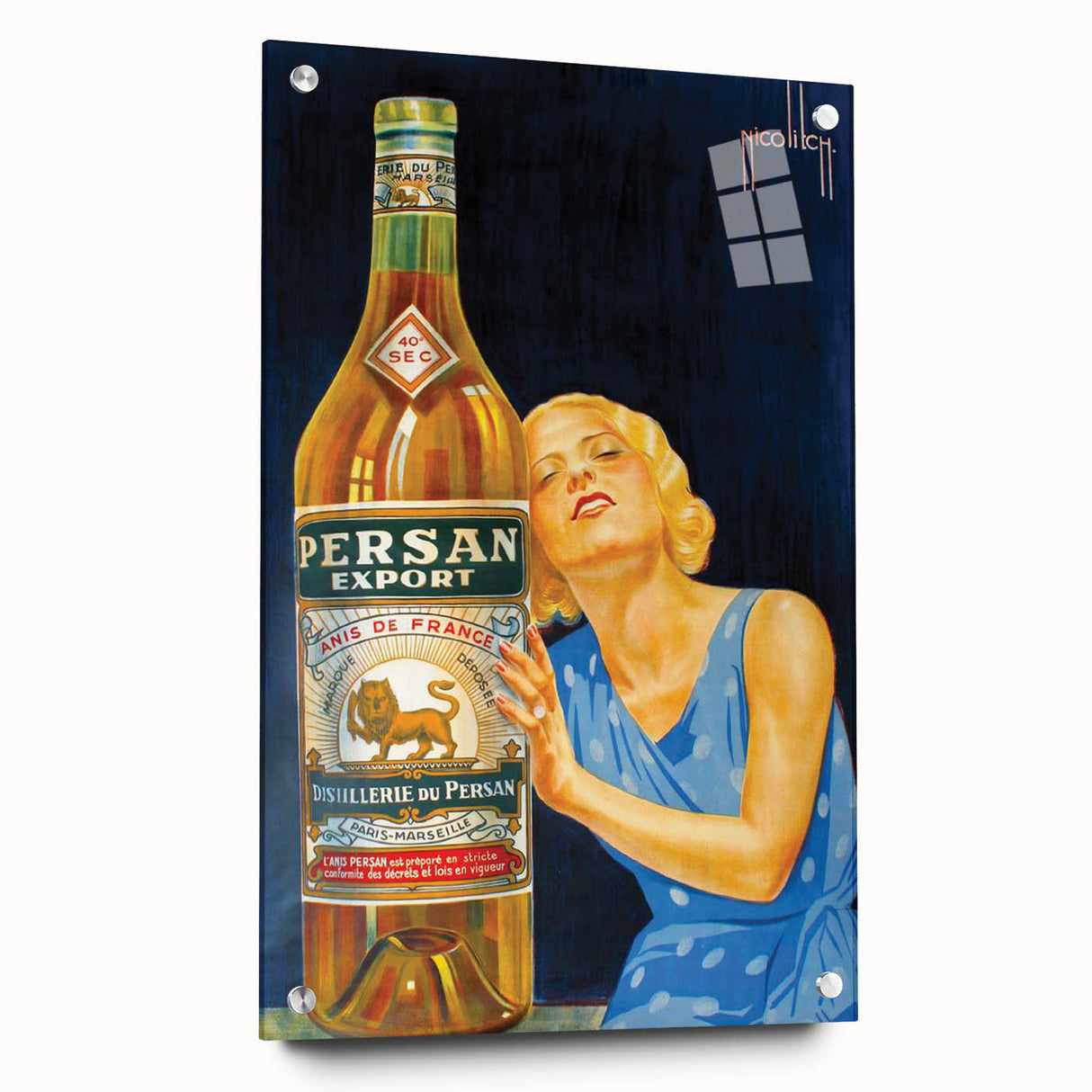 Vintage Persan Export Advertising Poster – Retro Anise Drink Ad Art