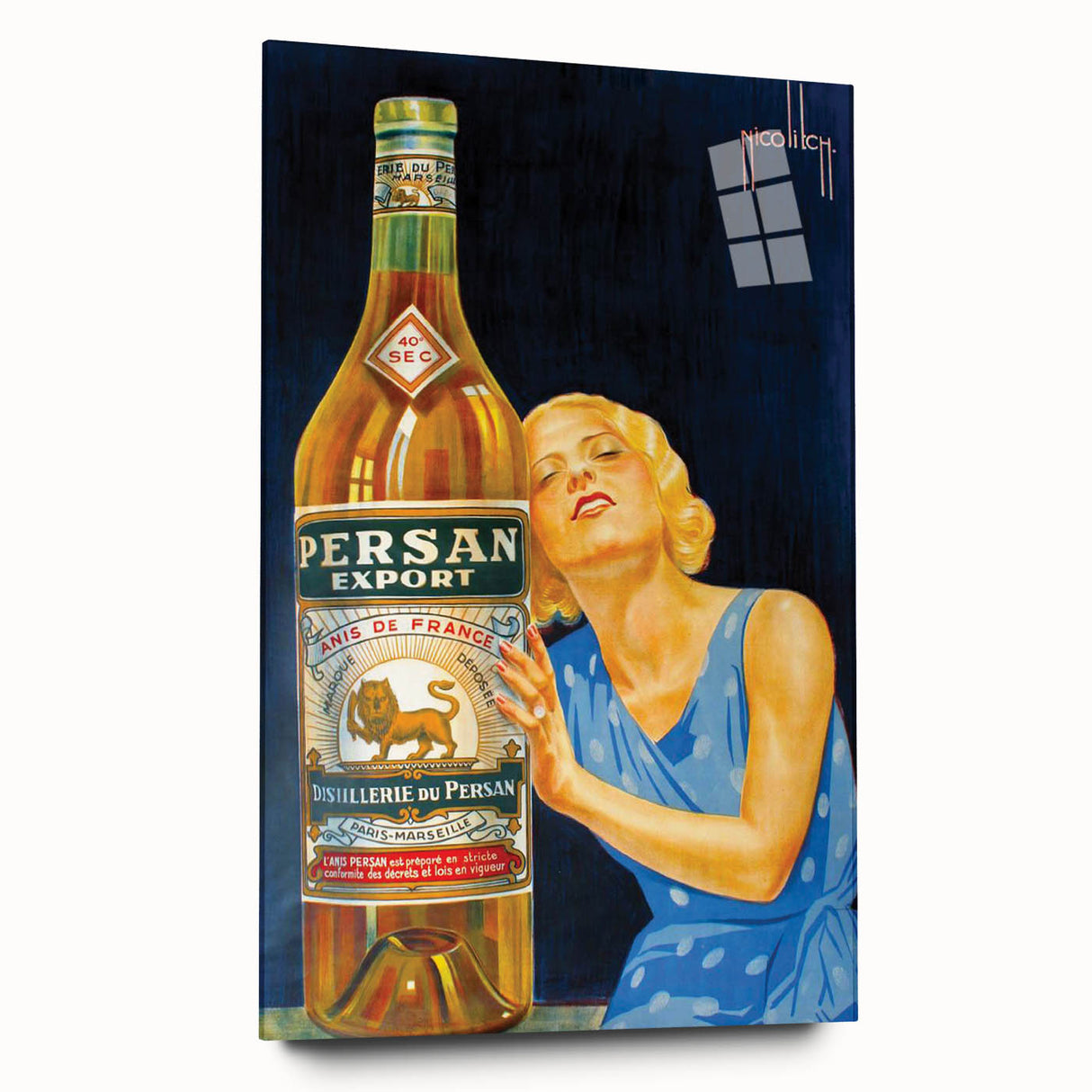 Vintage Persan Export Advertising Poster – Retro Anise Drink Ad Art