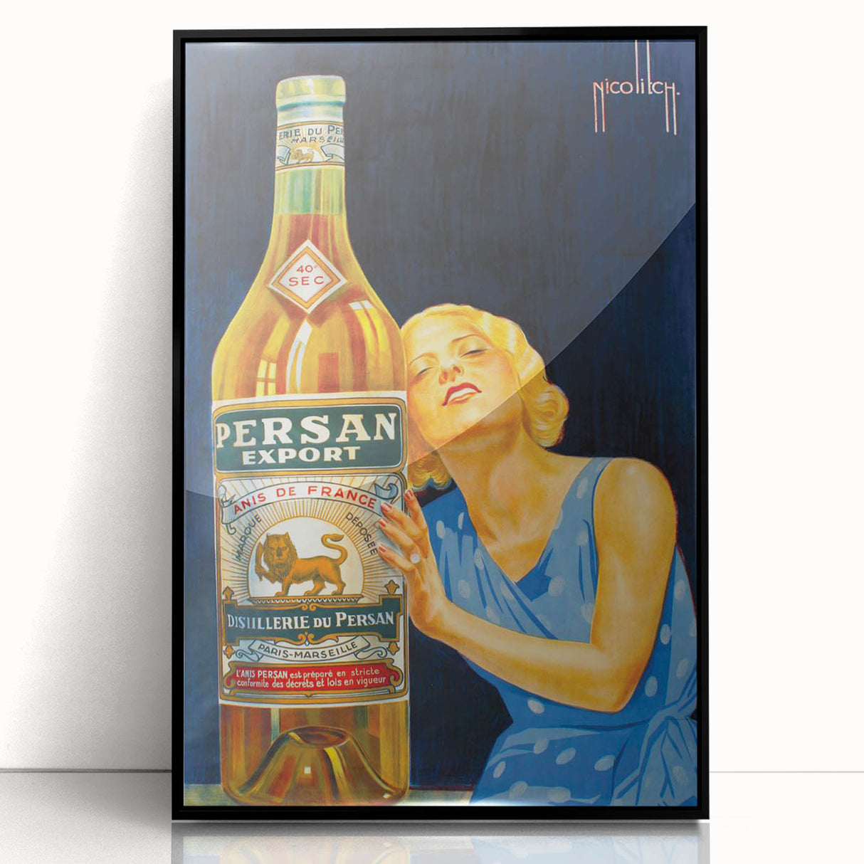Vintage Persan Export Advertising Poster – Retro Anise Drink Ad Art