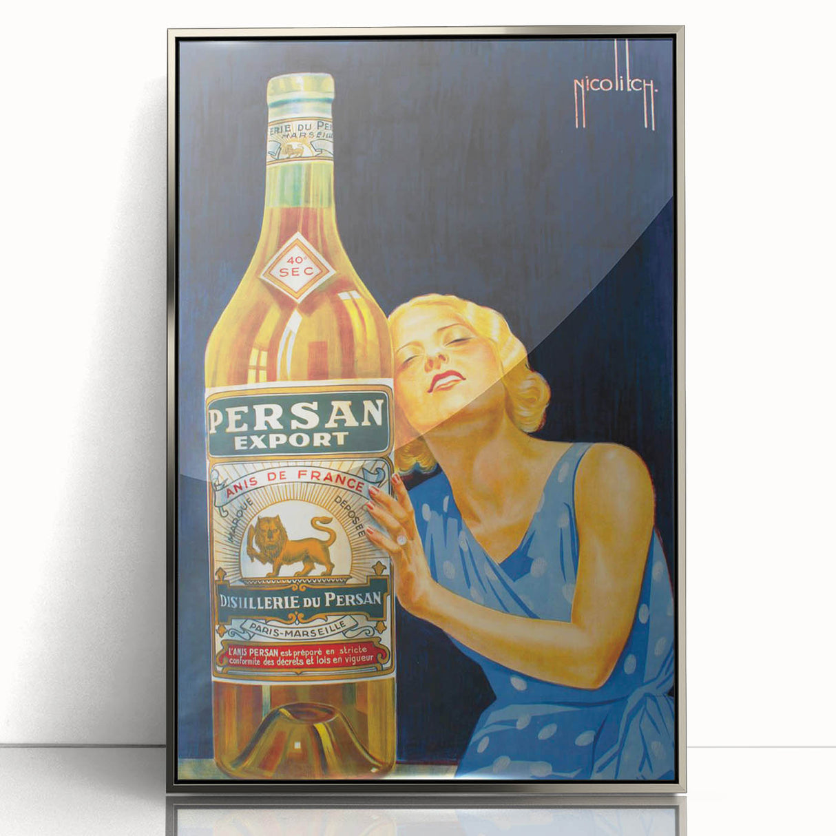 Vintage Persan Export Advertising Poster – Retro Anise Drink Ad Art