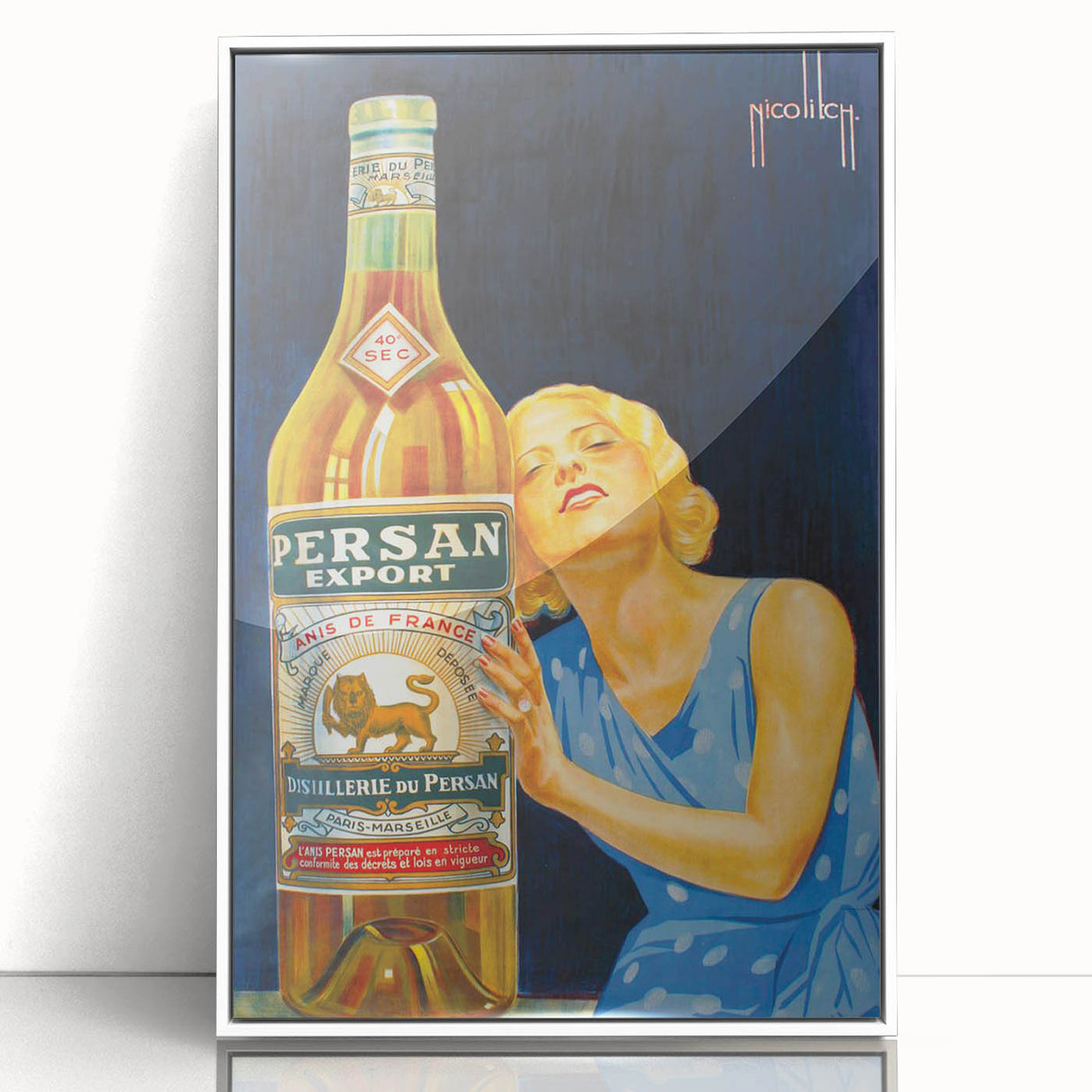 Vintage Persan Export Advertising Poster – Retro Anise Drink Ad Art