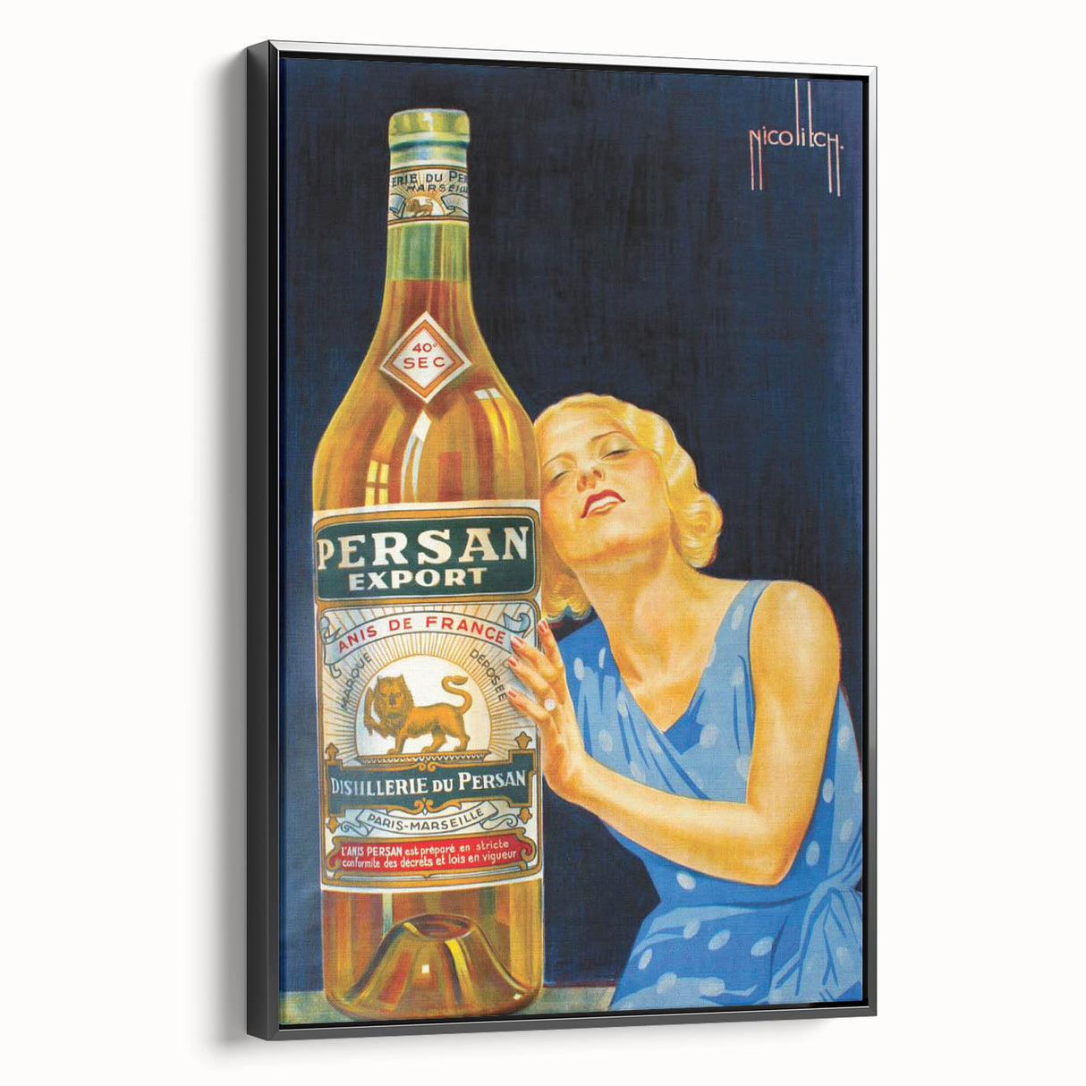 Vintage Persan Export Advertising Poster – Retro Anise Drink Ad Art