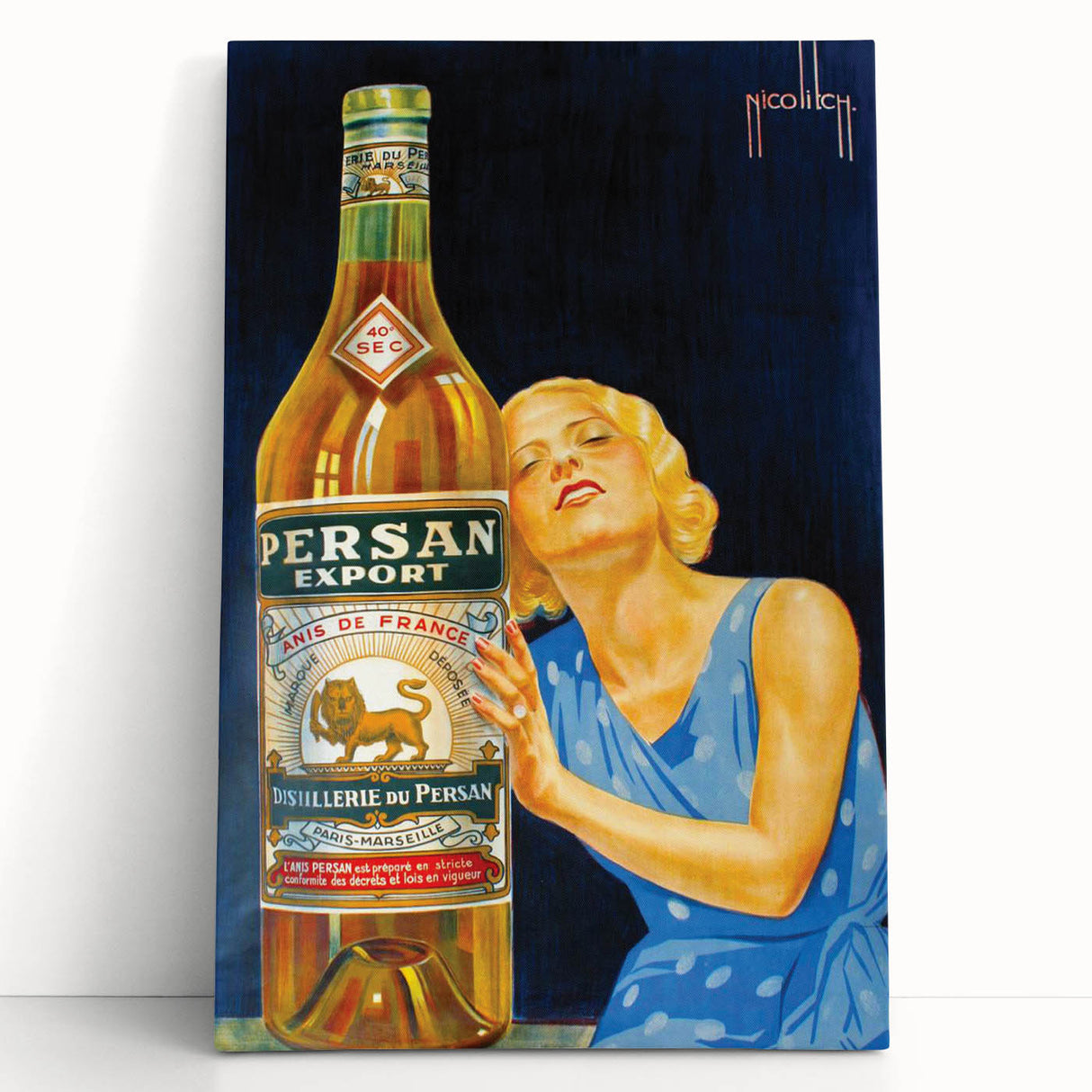Vintage Persan Export Advertising Poster – Retro Anise Drink Ad Art