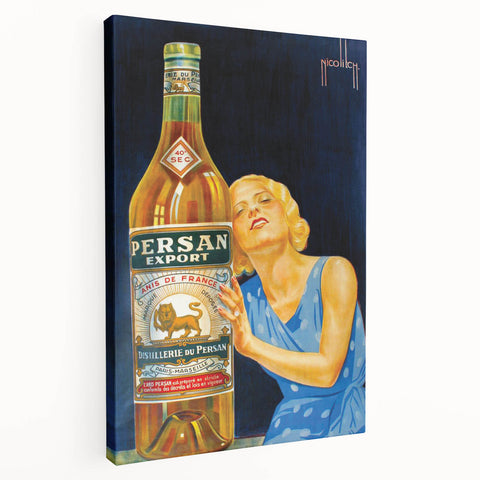 Vintage Persan Export Advertising Poster – Retro Anise Drink Ad Art