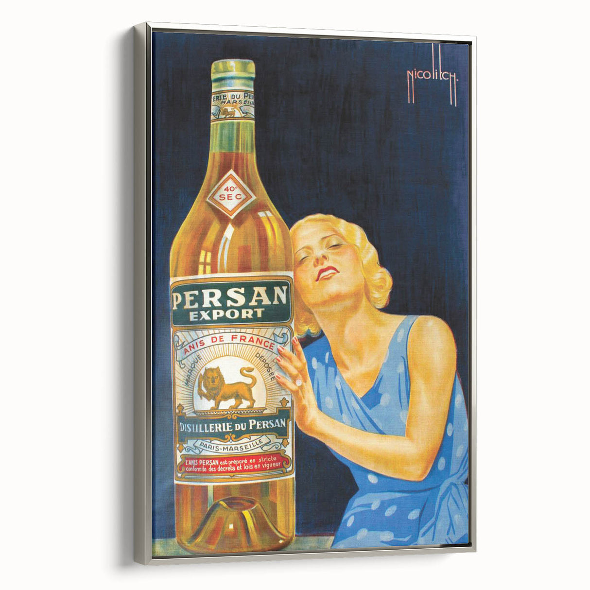 Vintage Persan Export Advertising Poster – Retro Anise Drink Ad Art