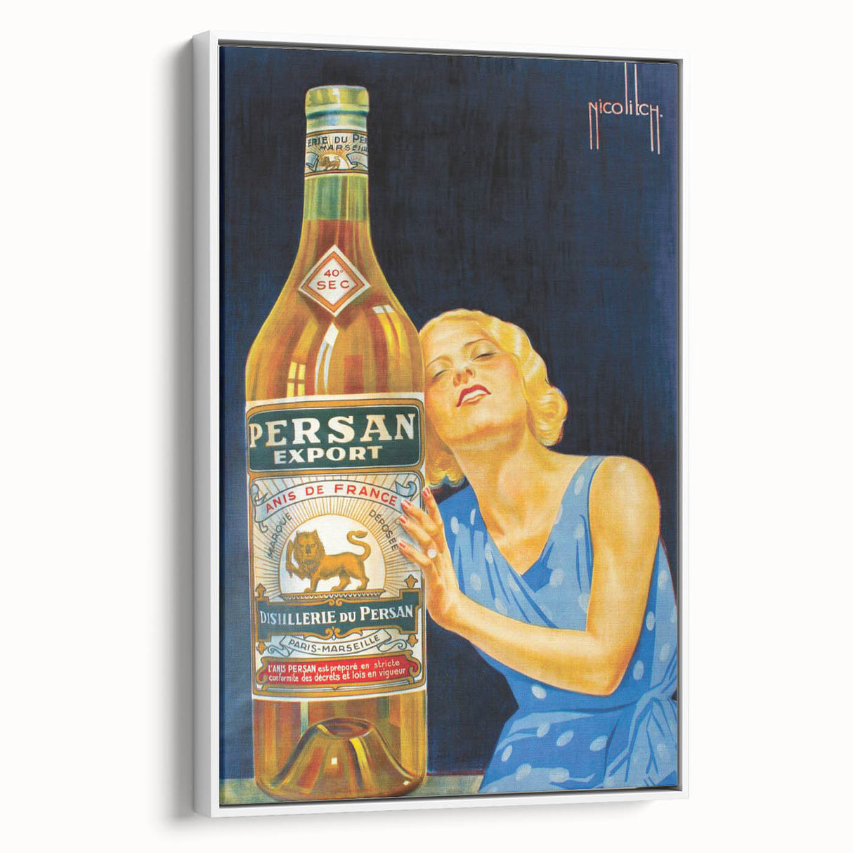 Vintage Persan Export Advertising Poster – Retro Anise Drink Ad Art