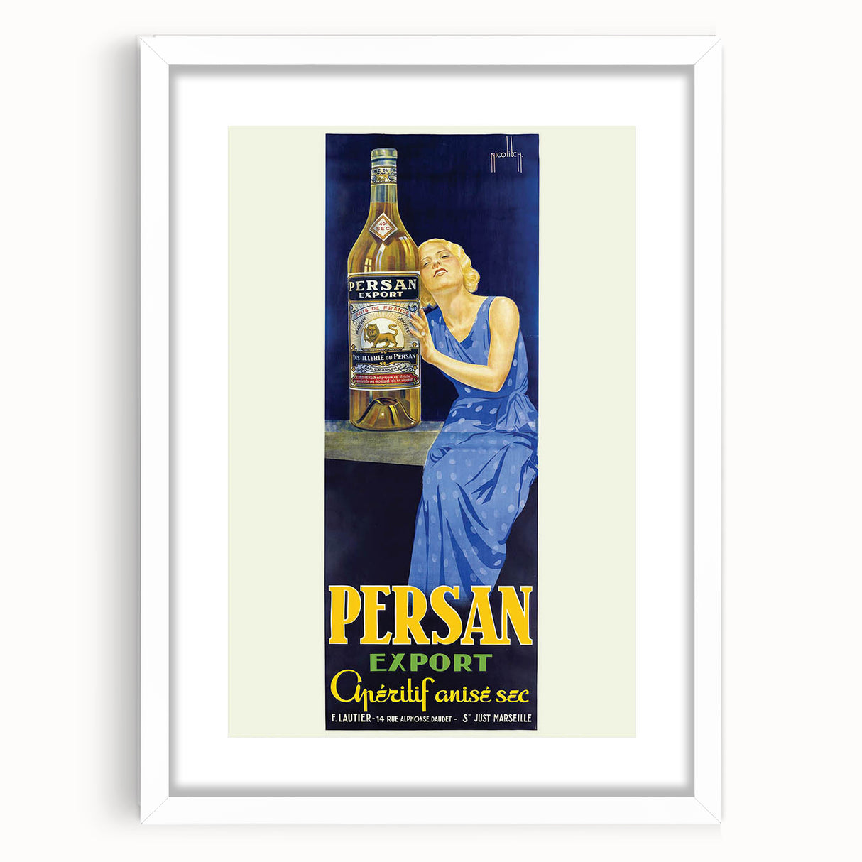 Vintage Persan Export Aniseed Advertising Poster – Retro French Art