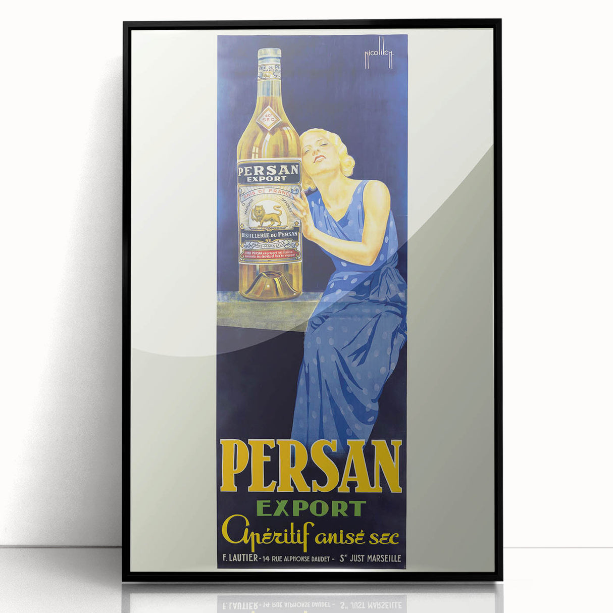 Vintage Persan Export Aniseed Advertising Poster – Retro French Art