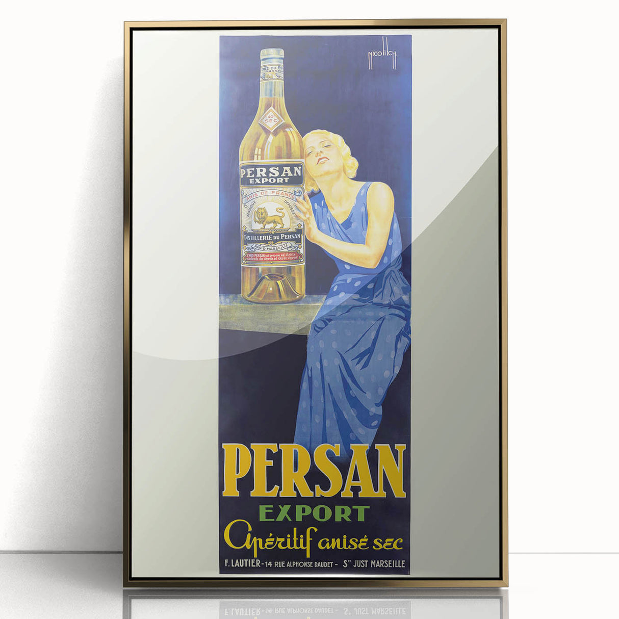 Vintage Persan Export Aniseed Advertising Poster – Retro French Art