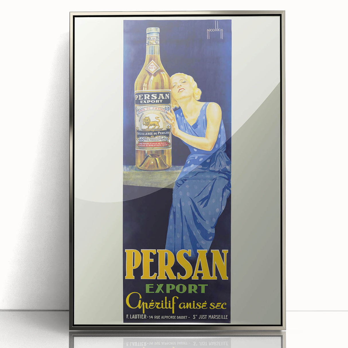 Vintage Persan Export Aniseed Advertising Poster – Retro French Art