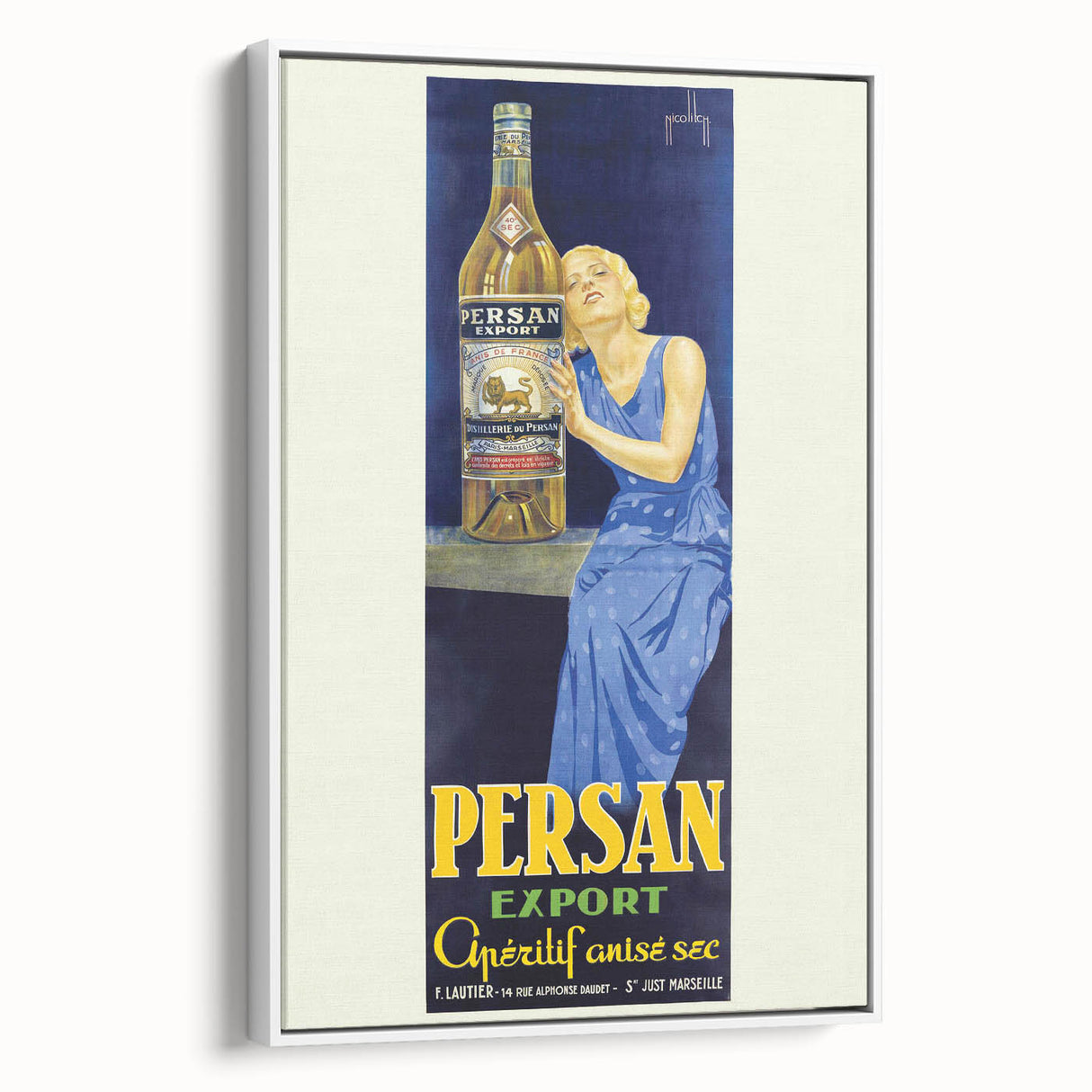 Vintage Persan Export Aniseed Advertising Poster – Retro French Art