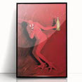 Vintage Red Devil Poster: Retro Art with Bold Design, Unique Print
