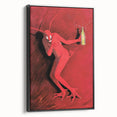 Vintage Red Devil Poster: Retro Art with Bold Design, Unique Print