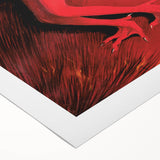 Vintage Red Devil Poster: Retro Art with Bold Design, Unique Print