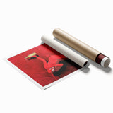 Vintage Red Devil Poster: Retro Art with Bold Design, Unique Print