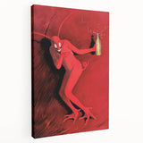 Vintage Red Devil Poster: Retro Art with Bold Design, Unique Print