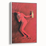 Vintage Red Devil Poster: Retro Art with Bold Design, Unique Print