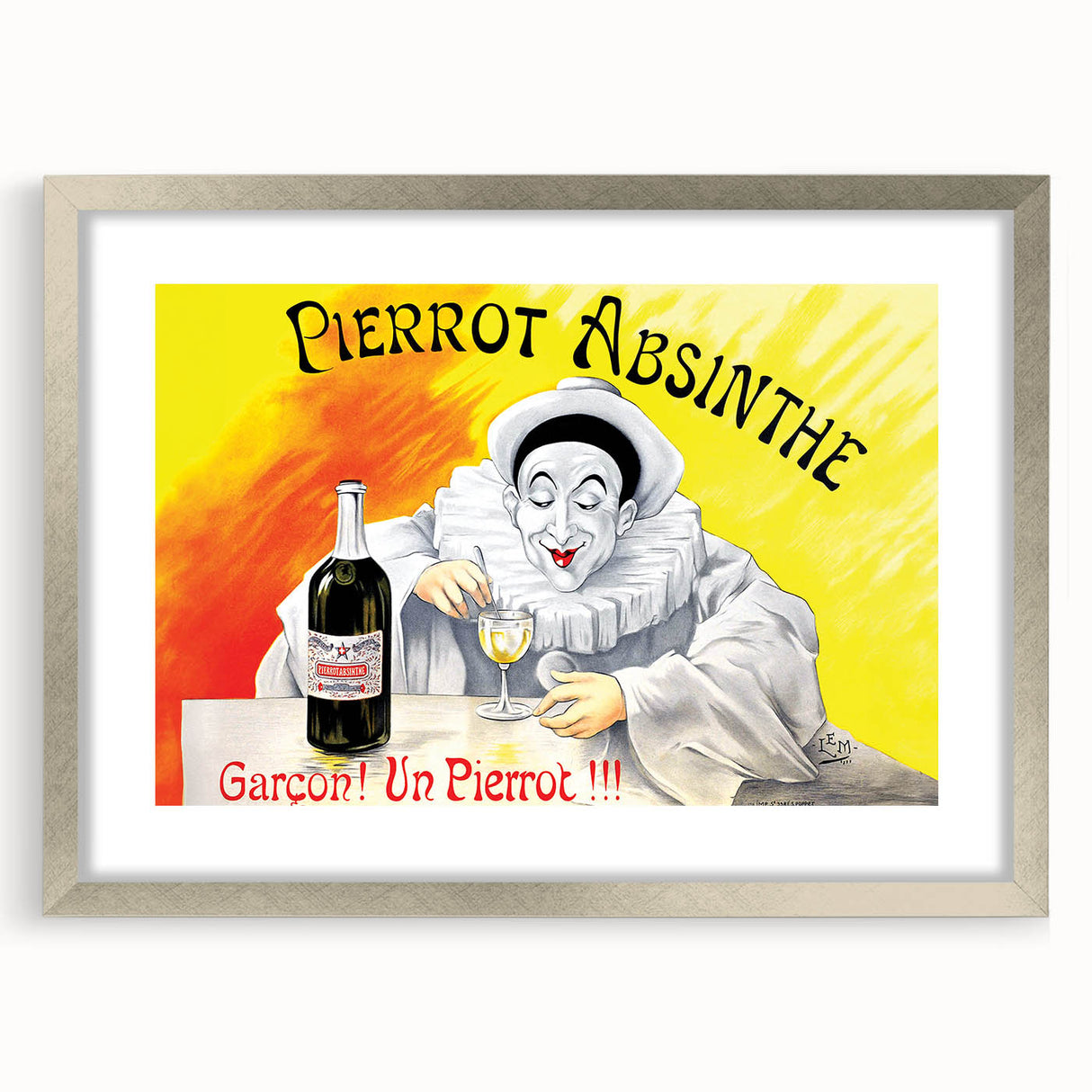 Vintage Pierrot Absinthe Poster – Retro Absinthe Ad Wall Art